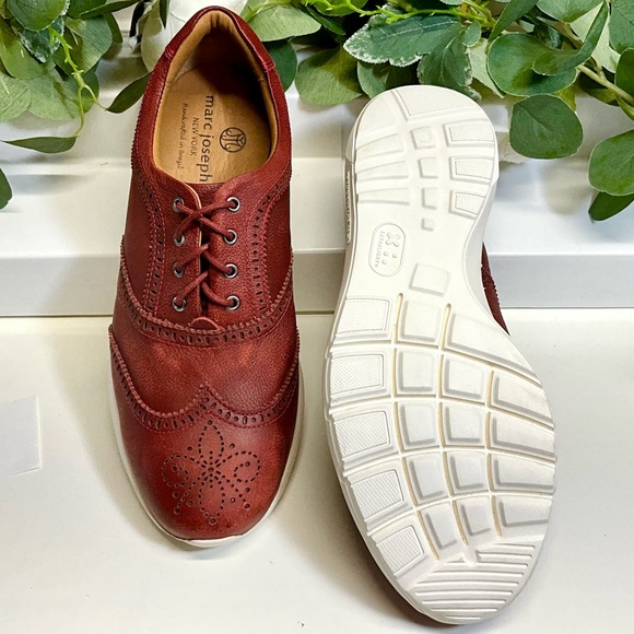 NWOB- MARC JOSEPH KIMBALL MEN’S SNEAKER HANDCRAFTED RED WINE LEATHER 8.5 - Picture 3 of 8